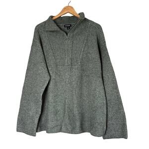 A608650 STUDIO PARK x Courtney Khondabi Cozy 1/4 Zip Sweater Sage L